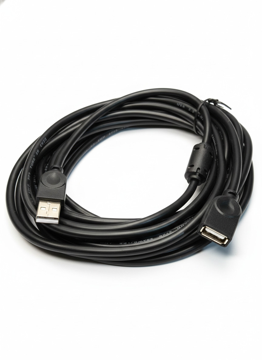 Cabo Extensor USB 2.0 Macho Para Fêmea 5 Metros Preto Premium