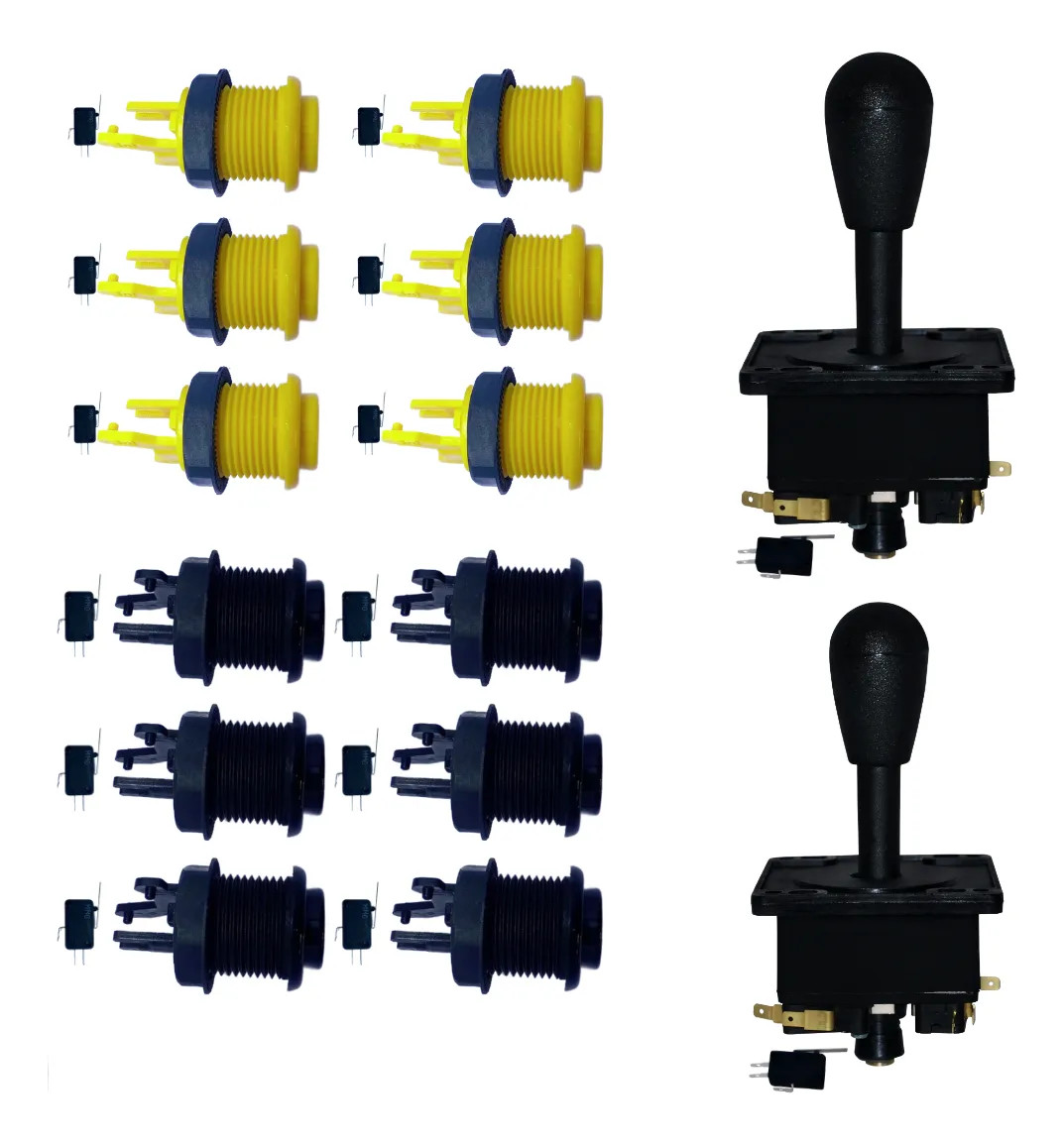 Kit 2 Controle Joystick 12 Botões Nylon Arcade Fliperama