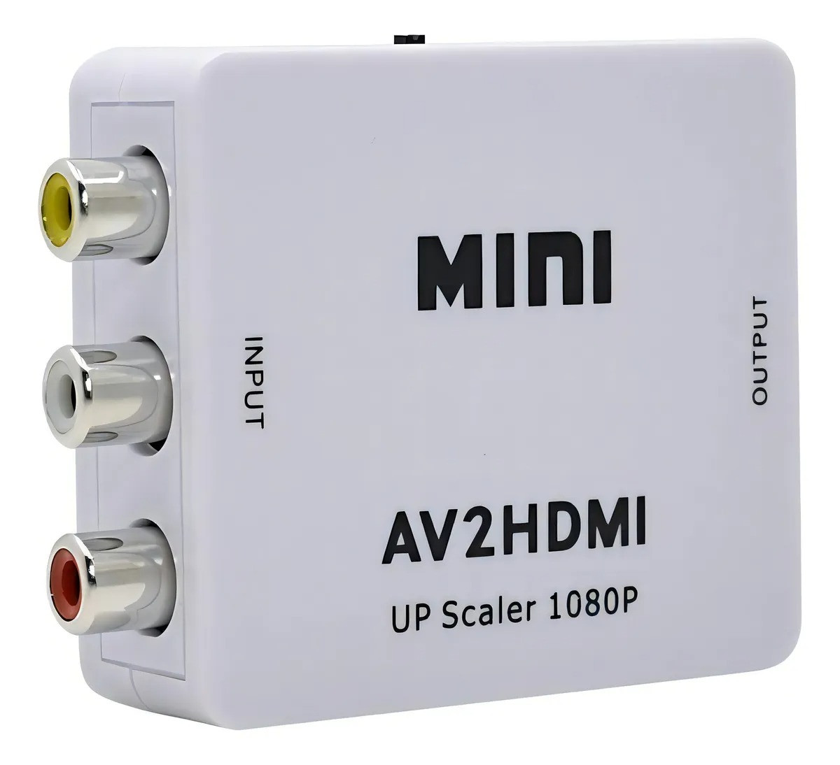 Mini Adaptador Conversor AV RCA para HDMI 1080p Exbom Branco