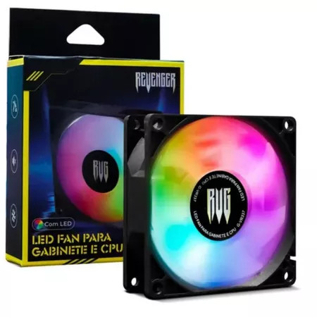 Cooler Fan RGB Revenger G-VR337 80mm Silencioso para PC